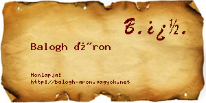 Balogh Áron névjegykártya
