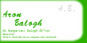 aron balogh business card